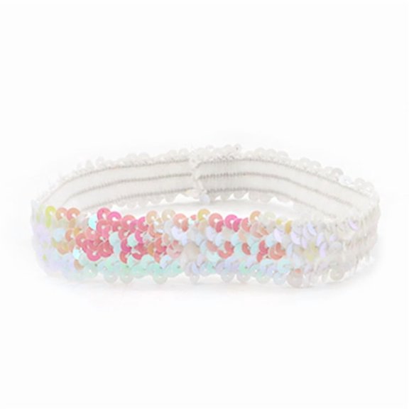 suxuMhao Sparkly Sequin Headband Elastic Headband Dance Performance Holiday Sports Headband for Party Festival Celebration Daily Wear Hair Accessory Decoration One Size 5 Pack White+Pink