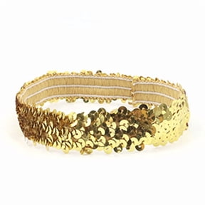 suxuMhao Sparkly Sequin Headband Elastic Headband Dance Performance Holiday Sports Headband for Party Festival Celebration Daily Wear Hair Accessory Decoration One Size 5 Pack Gold