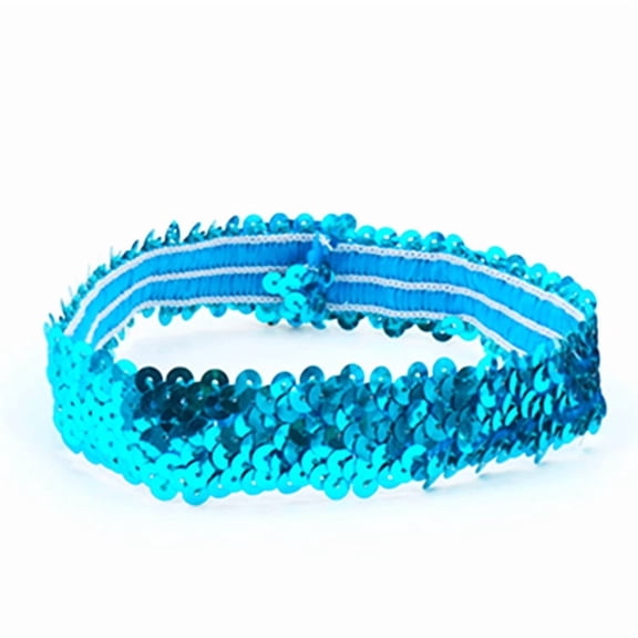 suxuMhao Sparkly Sequin Headband Elastic Headband Dance Performance Holiday Sports Headband for Party Festival Celebration Daily Wear Hair Accessory Decoration One Size 5 Pack Light Blue