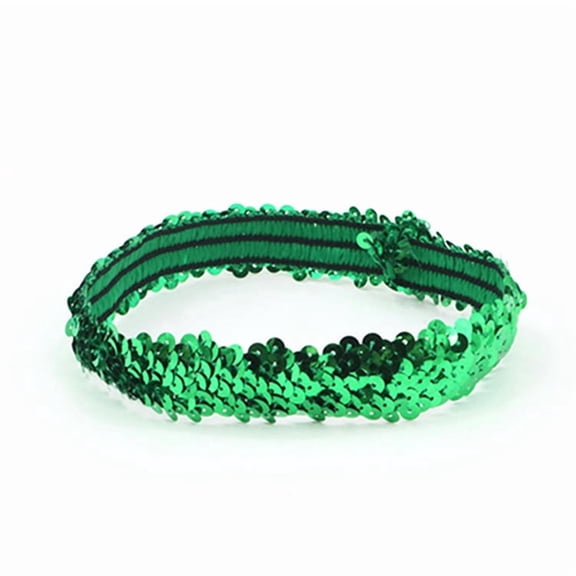 suxuMhao Sparkly Sequin Headband Elastic Headband Dance Performance Holiday Sports Headband for Party Festival Celebration Daily Wear Hair Accessory Decoration One Size 5 Pack Green