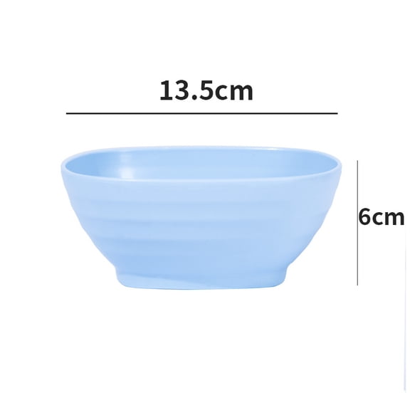 suxuMhao Square Shaped Wheat Straw Bowls, 5Pcs Unbreakable Reusable Wheat Fiber Bowls, 5.3*2.3in Plastic Bowls for Kitchen, Wheat Straw Salad Dinner Bowls, Blue, Stackable Wheat Bowl