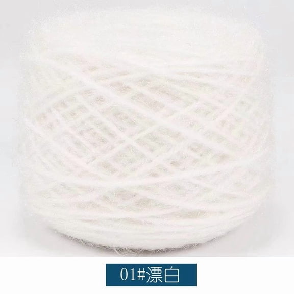 suxuMhao Squirrel Down Yarn, Soft Yarn for Crocheting, 150g 1 roll, 4 Ply, Blended Fiber Fluffy, Fine & Warm, Ideal for Sweaters, Scarves & DIY Crafts,Simple and easy to learn,white