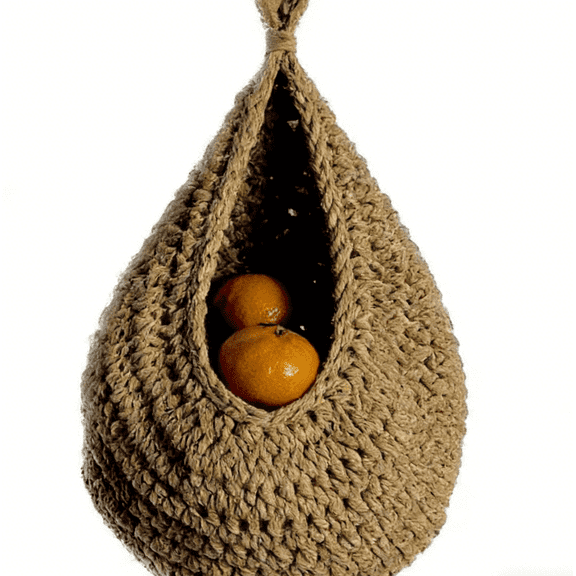 suxuMhao Storage Basket Woven,Vegetable Storage Basket,Macrame Fruit Basket,Hanging Fruit Basket,Wall Mounted Cotton Rope Woven Fruit Basket,Khaki,11"13.78",1 Piece,Multipurpose Organizer Basket
