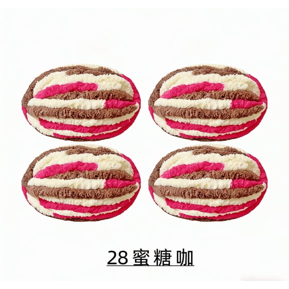 suxuMhao Super Bulky Polyester Yarns, 4 Rolls Beige, Pink & Brown - Each Roll 8.82oz/250g, 29.5YD Jumbo Yarn, Thick Crochet Yarn for Crafts, Knitting Yarn, Bulky Yarn for Scarves, Blankets, Hats