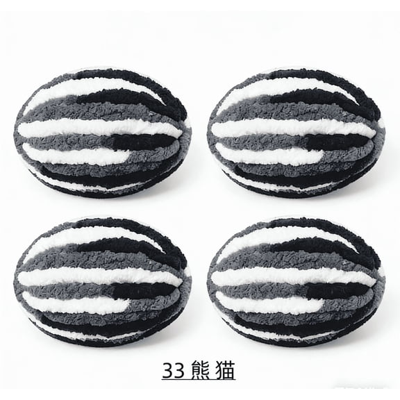 suxuMhao Super Bulky Polyester Yarns, 4 Rolls Black,White & Gray - Each Roll 8.82oz/250g, 29.5YD Jumbo Yarn, Thick Crochet Yarn for Crafts, Knitting Yarn, Bulky Yarn for Scarves, Blankets, Hats