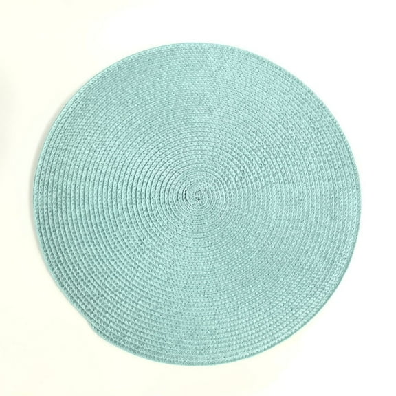 suxuMhao Table Place Mats - 15IN Diameter Placemats Set of 6, Wipeable Placemats & Washable Placemats, Durable Dining Table Placemats for Home Kitchen, Non-Slip Light Blue Place Mats (6 Pieces)
