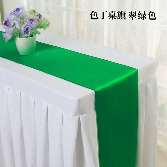 suxuMhao Table Runner, Bright green Glossy Satin Dining Table Runner, Luxe Decor Fabric Table Dresser,11.8108 Inch,1 Pack Premium Table Linen for Wedding,Banquet & Everyday Household Table Styling