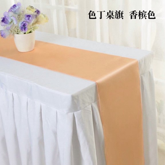 suxuMhao 2 Pack Table Runner, Champagne Glossy Satin Dining Table Runner, Luxe Decor Fabric Table Dresser,11.8108 Inch, Premium Table Linen for Wedding,Banquet & Everyday Household Table Styling