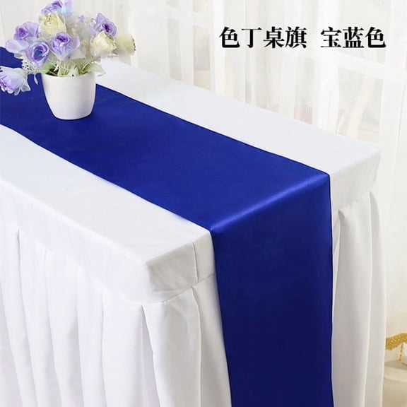 suxuMhao Table Runner, Dark blue Glossy Satin Dining Table Runner, Luxe Decor Fabric Table Dresser,11.8108 Inch,2 Pack Premium Table Linen for Wedding,Banquet & Everyday Household Table Styling