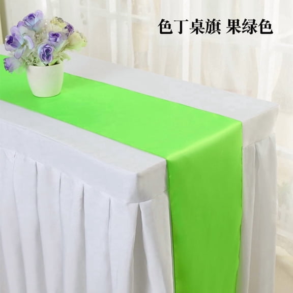 suxuMhao Table Runner, Fluorescent green Glossy Satin Dining Table Runner, Luxe Decor Fabric Table Dresser,11.8108In,1 Pack Premium Table Linen for Wedding,Banquet & Everyday Household Table Styling