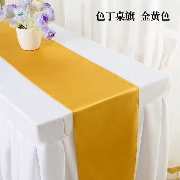 suxuMhao 2 Pack Table Runner, Gold Glossy Satin Dining Table Runner, Luxe Decor Fabric Table Dresser,11.8108 Inch, Premium Table Linen for Wedding,Banquet & Everyday Household Table Styling
