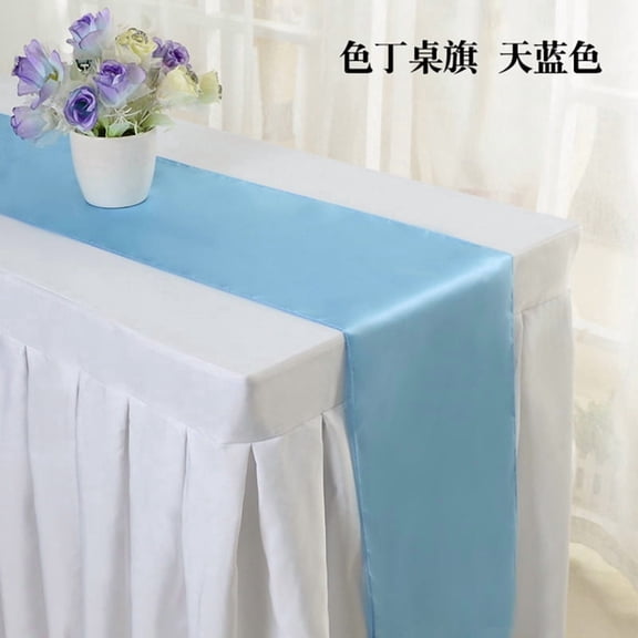 suxuMhao 6 Pack Table Runner, Light Blue Glossy Satin Dining Table Runner, Luxe Decor Fabric Table Dresser,11.8108 Inch, Premium Table Linen for Wedding,Banquet & Everyday Household Table Styling