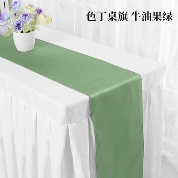 suxuMhao 2 Pack Table Runner, Light Green Glossy Satin Dining Table Runner, Luxe Decor Fabric Table Dresser,11.8108 Inch, Premium Table Linen for Wedding,Banquet & Everyday Household Table Styling