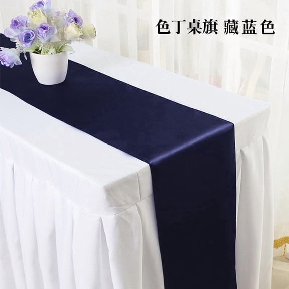 suxuMhao 6 Pack Table Runner, Navy blue Glossy Satin Dining Table Runner, Luxe Decor Fabric Table Dresser,11.8108 Inch, Premium Table Linen for Wedding,Banquet & Everyday Household Table Styling