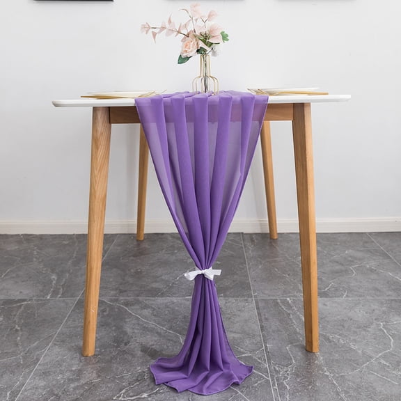 suxuMhao Table Runner, Purple Chiffon Gauze Dining Table Runner, Lightweight Decorative Table Linen, 27.5118 Inch, 1 Pack Elegant Table Ornament for Wedding, Party and Various Formal Occasions