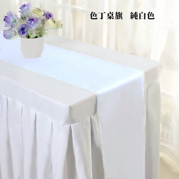 suxuMhao Table Runner, White Glossy Satin Dining Table Runner, Luxe Decor Fabric Table Dresser,11.8108 Inch,2 Pack Premium Table Linen for Wedding,Banquet & Everyday Household Table Styling