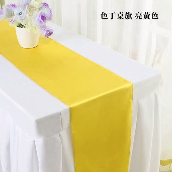 suxuMhao Table Runner, Yellow Glossy Satin Dining Table Runner, Luxe Decor Fabric Table Dresser,11.8108 Inch,2 Pack Premium Table Linen for Wedding,Banquet & Everyday Household Table Styling