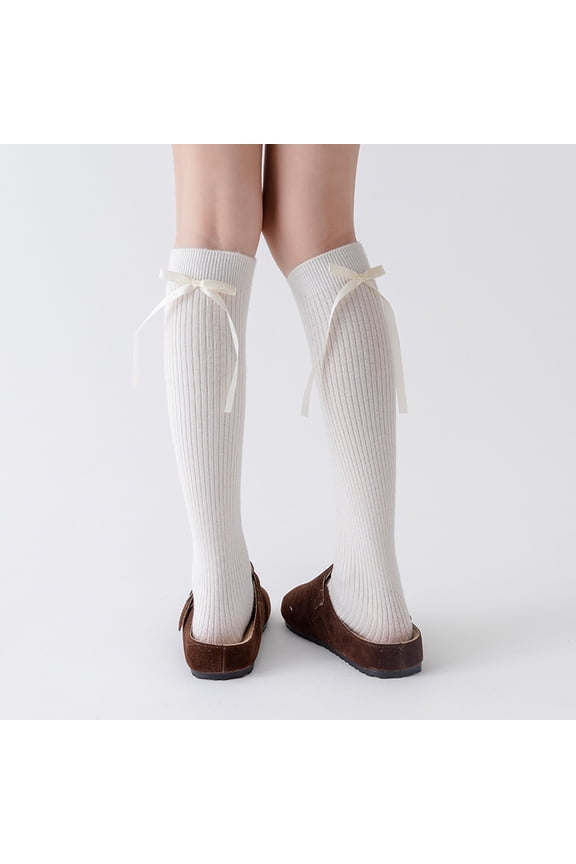 Thick Knee High Socks, 3 Pairs White Cotton Knee High Socks,One Size Fits Most,Comfortable Boot Socks Knee High,Warm Long Socks&Calf High Socks,Soft Cotton Knee High Socks for Boots