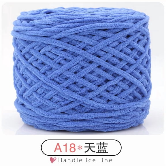 suxuMhao Thick Yarn, Ice yarn100g, 1 Roll, 150m Length, Ideal for Scarves, Coats, Dolls, Blankets & Accessories, Polyester Yarn keep warm,Suitable for crochet,blue