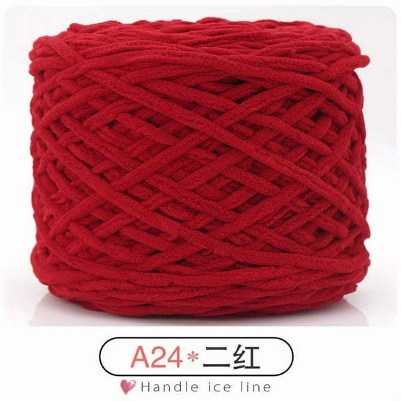 suxuMhao Thick Yarn, Ice yarn100g, 1 Roll, 150m Length, Ideal for Scarves, Coats, Dolls, Blankets & Accessories, Polyester Yarn keep warm,Suitable for crochet,dark red