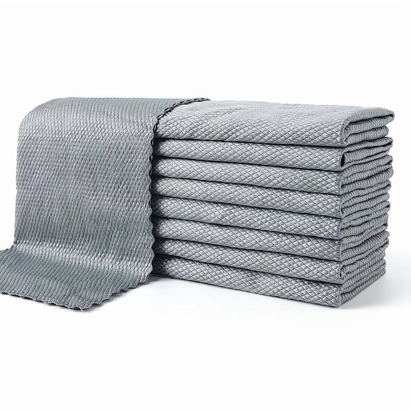 suxuMhao Towels - 10 Pieces Gray Microfiber Cleaning Cloth, 11.81×23.62 IN Mirror & Glass Cleaning Cloth, Reusable Cleaning Rags, Cut-Edge Style Micro Fiber Towels for Home Daily Cleaning