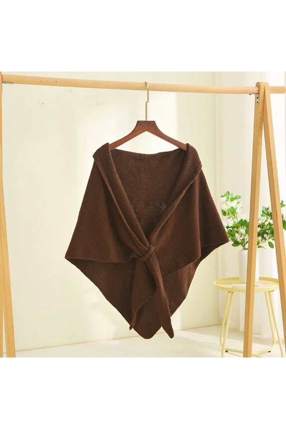 Triangle Scarf Shawl Wrap Soft Blend Material for Keep Warm Versatile Spring Fall Scarf Large Size 70.8747.24IN Soft Shawl Wrap for Daily Wear Warm Shoulder Wrap Dark Brown 1 piece