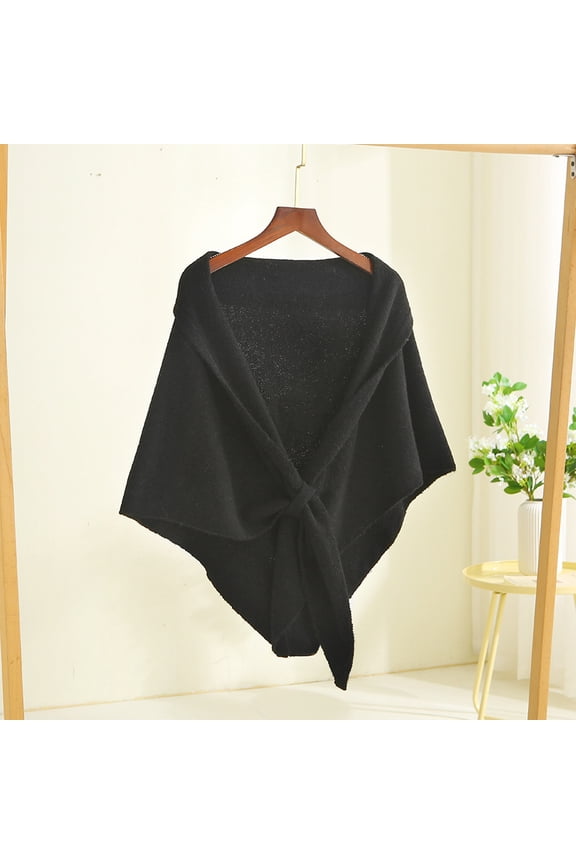 Triangle Scarf Shawl Wrap Soft Blend Material for Keep Warm Versatile Spring Fall Scarf Large Size 70.8747.24IN Soft Shawl Wrap for Daily Wear Warm Shoulder Wrap Black 1 piece