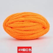 suxuMhao Ultra Thick Yarn, Ice Yarn - 240g, 1 Roll, Polyester, weave Ideal for Blankets, Pet Beds, Bags & Hats, Soft, Breathable & Warm ,Simple and easy to learn,orange