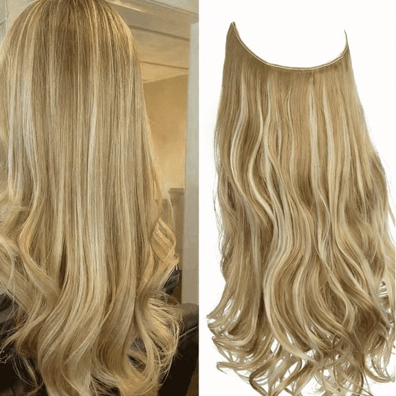 suxuMhao Wig, Synthetic Lace Front Wig Curly Wig with Natural Looking , 18 Inches Blonde & White Balayage Lace Wigs Synthetic Wigs Seamless One-Piece Glue-Free Easy Wear Wig, 1 Piece. Style 28