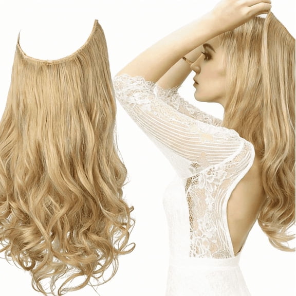 suxuMhao Wig, Synthetic Lace Front Wig Curly Wig with Natural Looking , 18 Inches Light Blonde Balayage Lace Wigs Synthetic Wigs Seamless One-Piece Glue-Free Easy Wear Wig, 1 Piece. Style 27