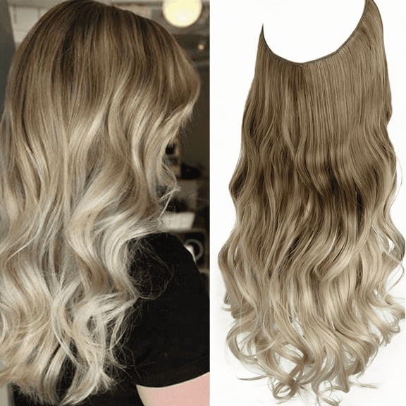 suxuMhao Wig, Synthetic Lace Front Wig Curly Wig with Natural Looking , 22 Inches Light Brown TO Blonde Lace Wigs Synthetic Wigs Seamless One-Piece Glue-Free Easy Wear Wig, 1 Piece. Style 23