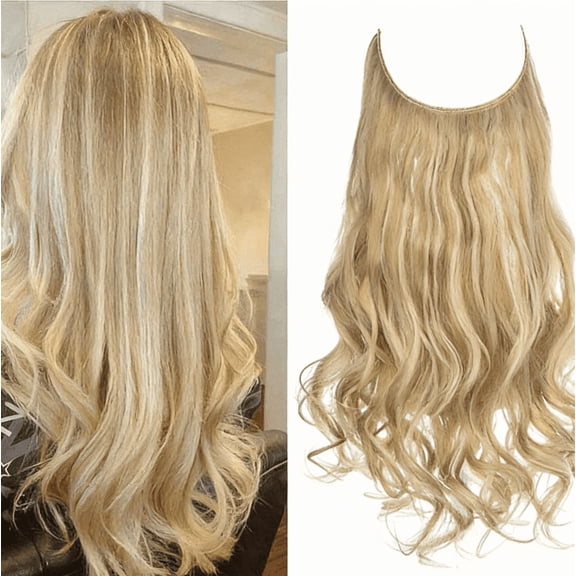 suxuMhao Wig, Synthetic Lace Front Wig Curly Wig with Natural Looking , 22 Inches White & Blonde Lace Wigs Synthetic Wigs Seamless One-Piece Glue-Free Easy Wear Wig, 1 Piece. Style 26