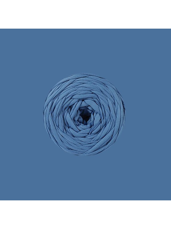 Yarn, Cloth Strip Yarn, T-shirt Yarn, Bulky Fabric Yarn, 9.88oz/280g, 1 Roll, Blue, Suitable for Knit and Crochet Projects, 2cm Wide Fabric Strip Yarn for DIY Crafts, Style 2
