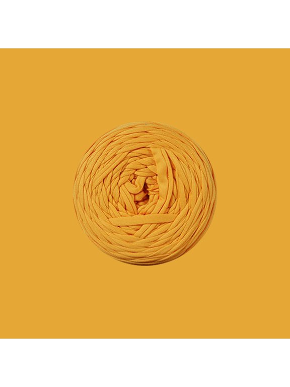 Yarn, Cloth Strip Yarn, T-shirt Yarn, Bulky Fabric Yarn, 9.88oz/280g, 1 Roll, Dark Yellow, Suitable for Knit and Crochet Projects, 2cm Wide Fabric Strip Yarn for DIY Crafts