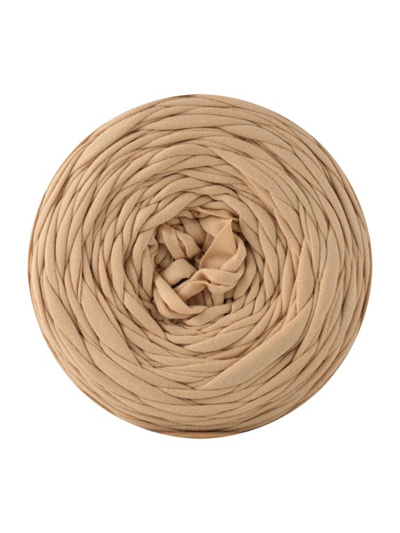Yarn, Cloth Strip Yarn, T-shirt Yarn, Bulky Fabric Yarn, 9.88oz/280g, 1 Roll, Khaki, Suitable for Knit and Crochet Projects, 2cm Wide Fabric Strip Yarn for DIY Crafts