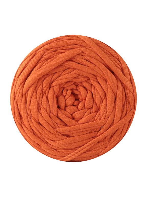 Yarn, Cloth Strip Yarn, T-shirt Yarn, Bulky Fabric Yarn, 9.88oz/280g, 1 Roll, Orange Red, Suitable for Knit and Crochet Projects, 2cm Wide Fabric Strip Yarn for DIY Crafts