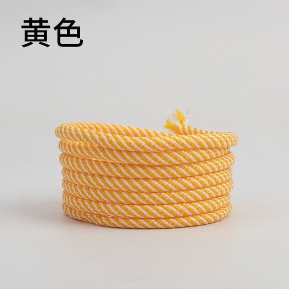 suxuMhao Yellow & White Braided Cord Braided Drawstring Cord Colorful Striped Braided Rope Craft Rope 5mm Thick 16.4 Yards Durable Polyester Braided Rope for DIY Craft Making 1 Roll
