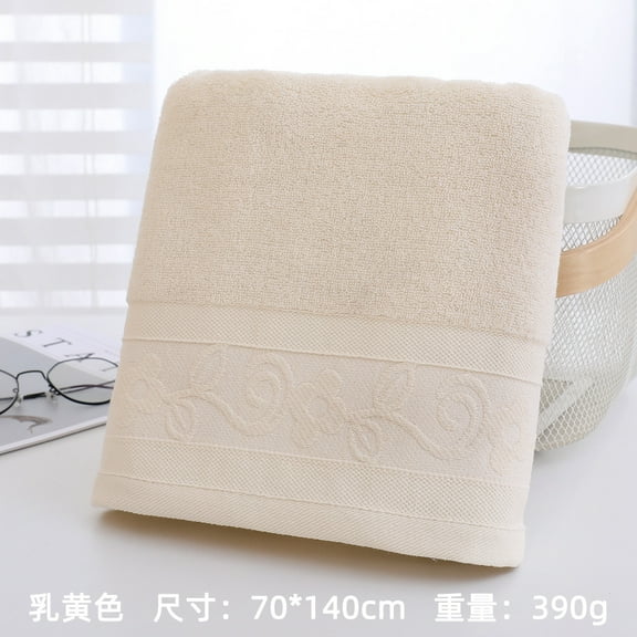 suxuMhao class A Pure Cotton Bath Towel-Big bath towels-thickening Premium pure cotton,soft cotton towels for bathroom,Ideal for Daily Use,Not easy to shed hair,strong water absorption,light beige