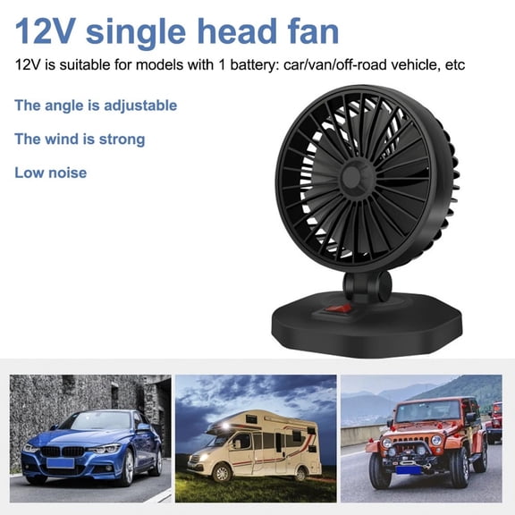 suyin 12V 24V Usb Car Cooling Fan Single Dual Head Adjustable Cooler Wind Regulation