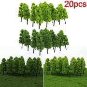suyin 20Pcs Miniature Landscape Scenery Train Railways Trees Model Scale 1:200 Green