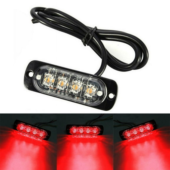 suyin 4Led Off-Road Car Trucks Safety Urgent Working Fog Red Lighting Lamps 12V 800Lm 12W Led Urgent Lights Car Accessories