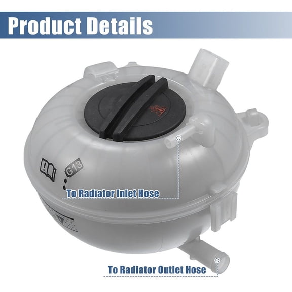 suyin Car Coolant Reservoir Expansion Tank W/ Cap For Golf 7 Mk7 5Qd121407H 5Q0121407A