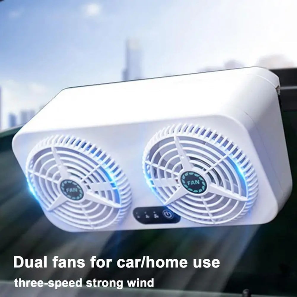 suyin Car Ventilation Cooling Fan For Window Solar Powered Ventilator Usb Rechargeable