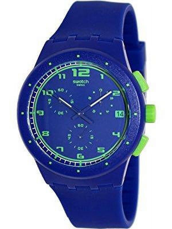 Swatch SUSN400 Unisex Blue C Chrono Plastic Blue Dial Blue Strap 