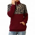 thumbnail image 1 of sweaters for women Leopard Print Sweater 1/4 Zipper Collar Stitching Top Double Fleece Warm Jacket With Pockets For Autumn Winter Spring XL womens sweaters, 1 of 9