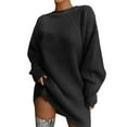 thumbnail image 1 of sweaters for women New Fall Winter Sweater Mid Length Dress Half Turtleneck Long Sleeve Loose Warm Pullover Sweater For Daily Party 3XL womens sweaters, 1 of 3