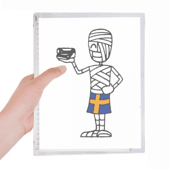 swedish football player cartoon notebook loose diary refillable journal statiry