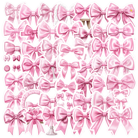 sweet Bowknot Stickers, Waterproof Bowknot Sticker for Water Bottle Laptop Phone Cases Planner Skateboard Luggage Helmet Party Favor Decor, Ideal for Adults Teens Teacher Rewards