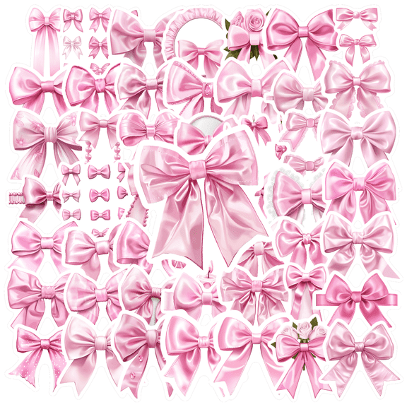 sweet Bowknot Stickers, Waterproof Bowknot Sticker for Water Bottle Laptop Phone Cases Planner Skateboard Luggage Helmet Party Favor Decor, Ideal for Adults Teens Teacher Rewards