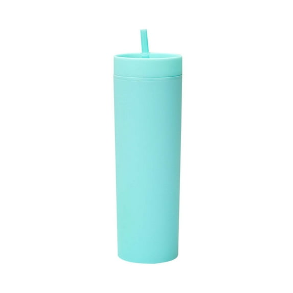 sweet grain Multicolor Skinny Tumblers with Lids and Straws - Matte Pastel Colored Skinny Acrylic Tumblers, Double Wall Plastic Tall Skinny Tumblers Bulk for Cold Hot Drinks with Straw